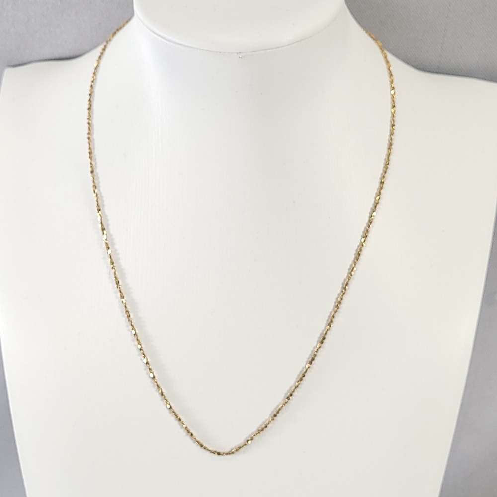Vintage Monet Nugget Chain Necklace 18" Gold Tone Dainty Textured Link